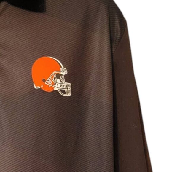 NFL Apparel Cleveland Browns Polo Shirt Mens Extra Large Brown Cool Short Sleeve - Picture 2 of 6